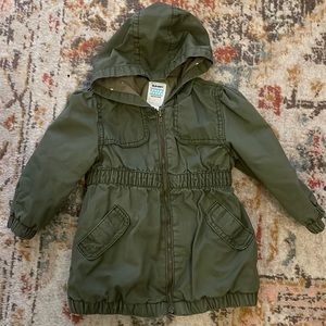 Old Navy Girls olive green lightweight fall jacket 18-24m